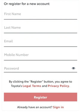 Register your Toyota vehicle
